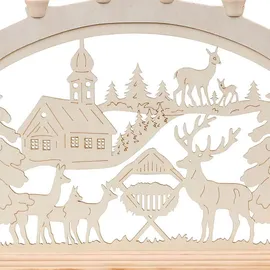 Dekoteam24 Schwibbogen Waldkirche und Rehe 10 flammig
