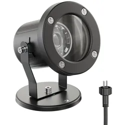 ledscom.de Gartenstrahler KUK für außen, Edelstahl, schwarz, 5,28W 483lm 30° warm-weiß