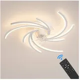 Euroton Deckenventilator Deckenventilator LED Beleuchtung Deckenlampe Fernbedienung, 20 cm Durchmesser, Nicht zutreffend weiß