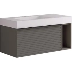 Waschtischunterschrank (Ausführung: Farbe salbei grün / carbon grau)