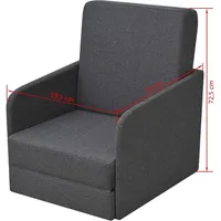 vidaXL Schlafsessel Ausziehbar 59,5 x 72 x 72,5 cm Dunkelgrau