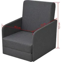 vidaXL Schlafsessel Ausziehbar 59,5 x 72 x 72,5 cm Dunkelgrau