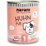 napani Bio-Dosenfutter für Hunde, Huhn pur 800 g Dose