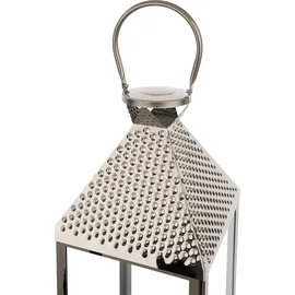 Beliani Laterne Edelstahl 18 x 55 x 18 cm 1 Stück silber