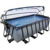 EXIT TOYS Stone Pool 400 x 200 x 122 cm inkl. Sandfilterpumpe + Abdeckung