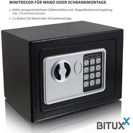 Santul Safe Wandtresor Wandsafe Schranktresor Geldschrank Möbeltresor Geldsafe Schwarz