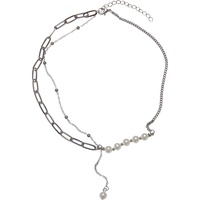 URBAN CLASSICS Unisex Halskette Jupiter Pearl Various Chain Necklace silver one size