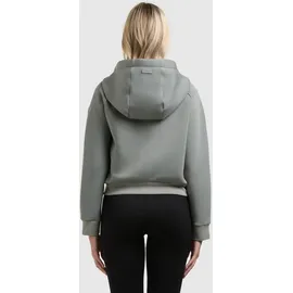 khujo Steppjacke "MALAYA", Damen, Gr. M, grau (cloud grün), Web, 100% Nylon, unifarben, regular fit hüftlang, Raglanärmel Rippbündchen, Jacken Steppjacke