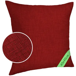 ANRO Kissenbezug Kissenhülle Kissen Sofakissen Zierkissen Deko Kissenbezüge Leinenoptik Rot 40x40cm ohne Füllung