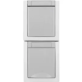 HHG Kombination Wechselschalter/Steckdose IP54 Grau