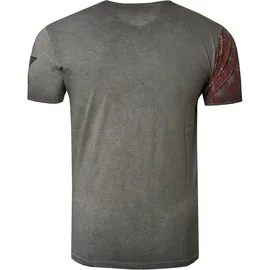 RUSTY NEAL T-Shirt RUSTY NEAL, Herren, Gr. XL, grau (anthrazit), 100% Baumwolle, bedruckt, normal, V-Ausschnitt, Shirts T-Shirt, mit V-Neck
