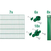 GAH Alberts Alberts Einstabmattenzaun, grün zum Einbetonieren, 150 cm, 14 m,