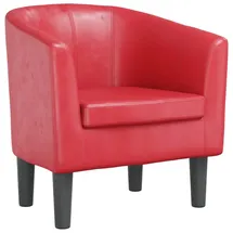 vidaXL Clubsessel 59,9 x 54,6 x 73,1 cm Rot Kunstleder mit Rollen