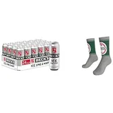 Bundle aus BECK'S Ice Lime & Mint Dosenbier EINWEG (24 x 0.5 l), Biermischgetränk + Original BECK’S-Socken