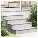 vidaXL Riffelblech Treppe Tritt Rechtwinklig 4 St. Silber 70 x 30 cm