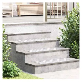 vidaXL Riffelblech Treppe Tritt Rechtwinklig 4 St. Silber 70 x 30 cm
