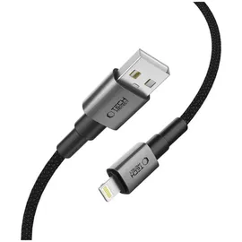 TECH-PROTECT UltraBoost DNA Lightning-Kabel 15W/2,4A 100Cm Eisengrau / Grau
