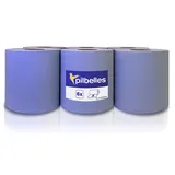 Papierrollen Handtücher Blau | 6 Stück 2-ply. 2700 sheets - 100 m/roll | Rollenhandtücher Papierhandtücher Rollenpapiertücher