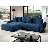 GRAINGOLD Eckcouch Decor - Ecksofa L-form mit Bettkasten - Dunkelblau - Dunkelblau