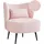Beliani Sessel OTSBY Bouclé 60 x 76 x 55 cm Pastellrosa mit Kissen