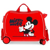 Disney Mickey Mouse Fashion Kinderkoffer, Rot, 50 x 39 x 20 cm, starre ABS-Kombinationsverschluss, 34 l, 1,8 kg, 4 Räder, Handgepäck, rot, kinderkoffer