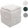 Mendler Hocker HWC-Q47 Cord 43 x 40 x 40 cm Beige