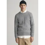 GANT Cable Pullover Grey Melange S