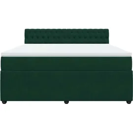 vidaXL Boxspringbett 180 x 200 cm Dunkelgrün