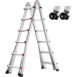 VEVOR Teleskopleiter, A-Rahmen, 20 ft, Verlängerung, Multifunktion für Hausaufgaben