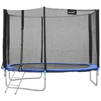 Hauki Gartentrampolin Kindertrampolin GS geprüft mit Sicherheitsnetz und Leiter, Ø 305 cm, Trampolin Outdoor 305cm Blau Komplettset bis zu 150kg blau 305 cm