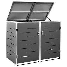 vidaXL Mülltonnenbox für 2 Tonnen 138 x 77,5 x 115,5 cm anthrazit