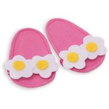 Heless 635 - Bade-Schuhe für Puppen, mit weiß-gelber Blumenapplikation, pink, Größe 35 - 45 cm
