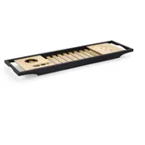 Zeller Badregal, Schwarz, Naturmaterialien, 20x3.5x70 cm Badezimmer, Badezimmerregale, Badregale