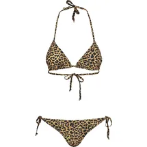 URBAN CLASSICS Animal Print Bikini Yellow / Black XL