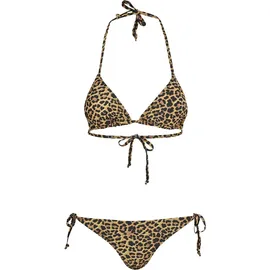URBAN CLASSICS Animal Print Bikini Yellow / Black XL