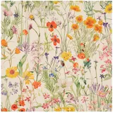SCHÖNER LEBEN. Stoff Outdoorstoff Meterware Dralon Digitaldr. Wildflower Sunny Field ecru, abwaschbar bunt