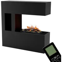 GLOW FIRE Elektrokamin Schiller Pocket Wasserdampf Kamin, Elektrischer Kamin, Wasserdampfkamin mit 3D Feuer und Knisterfunktion schwarz