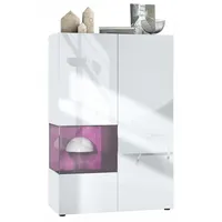 Vladon Vitrine, Brombeere, 91.5x136.5x37 cm, Wohnzimmer, Wohnwände, Vitrinenschränke