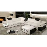 Wohnlandschaft XXL Ecksofa Polster Eck Ecke Sitz Garnitur Sofas Couchen Textil - Schwarz