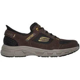 SKECHERS Herren Oak Canyon Consistent Winner Slip-InTurnschuhe, Brown Leather/Textile/Synthetic/Black Trim, 43 EU