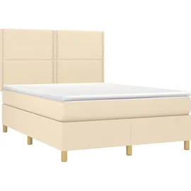 vidaXL Boxspringbett 140 x 200 cm Creme