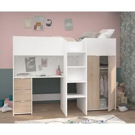 Parisot Hochbett Tom 90 x 200 cm Eiche braun