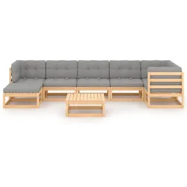 vidaXL Garten-Lounge-Set 8-tlg. grau