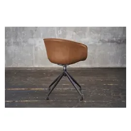 KAWOLA 4x KAWOLA Stuhl DANI Esszimmerstuhl mit Drehfunktion Kunstleder cognac
