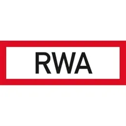 Schild RWA, Alu, 297x105 mm