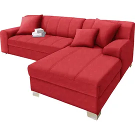 INOSIGN Ecksofa »Turah incl. Zierkissen, moderne Steppung, auch in Leder«, wahlweise mit Bettfunktion, Schlafsofa, B/T/H: 239/152/75 cm, L-Form