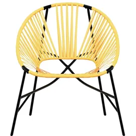 vidaXL Gartenstuhl-Set 3-tlg. Schwarz/Gelb