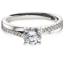 Bruno Banani Solitärring Schmuck Geschenk Verlobungsring rhodiniert, mit Zirkonia (synth) silberfarben 58