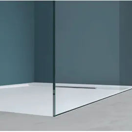 doporro Luxus Duschwand für Dusche Duschabtrennung 80x200cm Walk-In Dusche 8mm ESG-Sicherheitsglas Milchglas-streifen inkl. Nanobeschichtung Bremen01ms