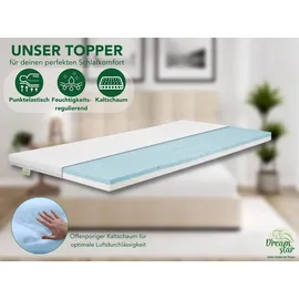 tb furniture DREAMSTAR Duo Topper mit Gel-Memory und Kaltschaum 140 x 200 cm weiß